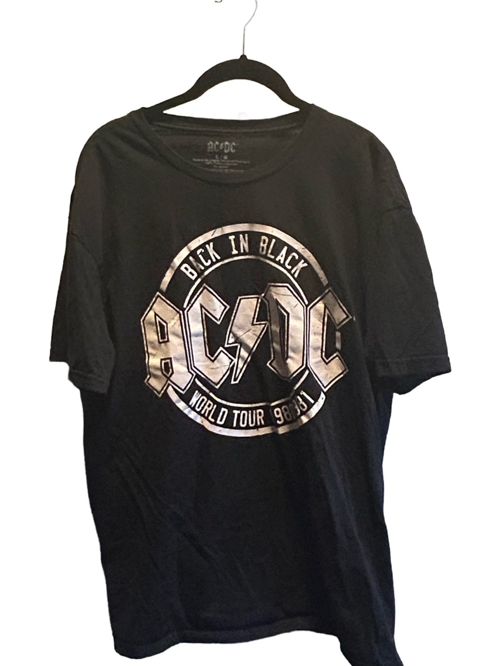 AC/DC "Back in Black" Tour Logo Tee - Black & White